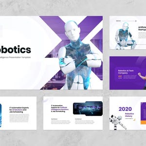 Artificial Intelligence PowerPoint Presentation Template / Editable PowerPoint Template Design with Modern PowerPoint Infographics Slides