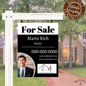 Vertical house for sale yard sign template | Realtor yard sign | Real estate marketing | house for sale signage | Yard Sign |realtor signage