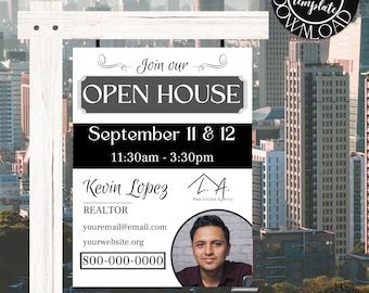 Vertical Open house yard sign template | Realtor yard sign | Real estate marketing |Open house signage | Yard Sign | Realtor signage | canva