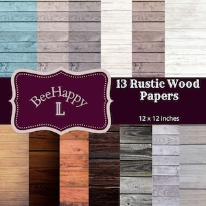 Papiers en bois rustiques. Arrière-plans texturés en bois. Papiers numériques en bois rustique. Papier Scrapbook en bois. Papier numérique à usage commercial. Papier scrapbooking
