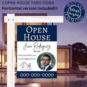 Open house yard sign template | Realtor yard sign | Real estate marketing | Open house signage | 100% Editable | Open house|Yard Sign|Canva