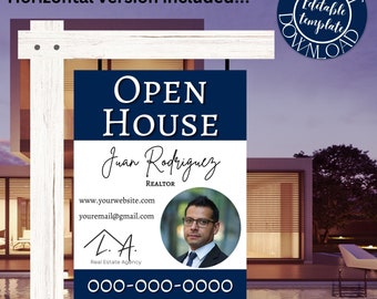 Open house yard sign template | Realtor yard sign | Real estate marketing | Open house signage | 100% Editable | Open house|Yard Sign|Canva
