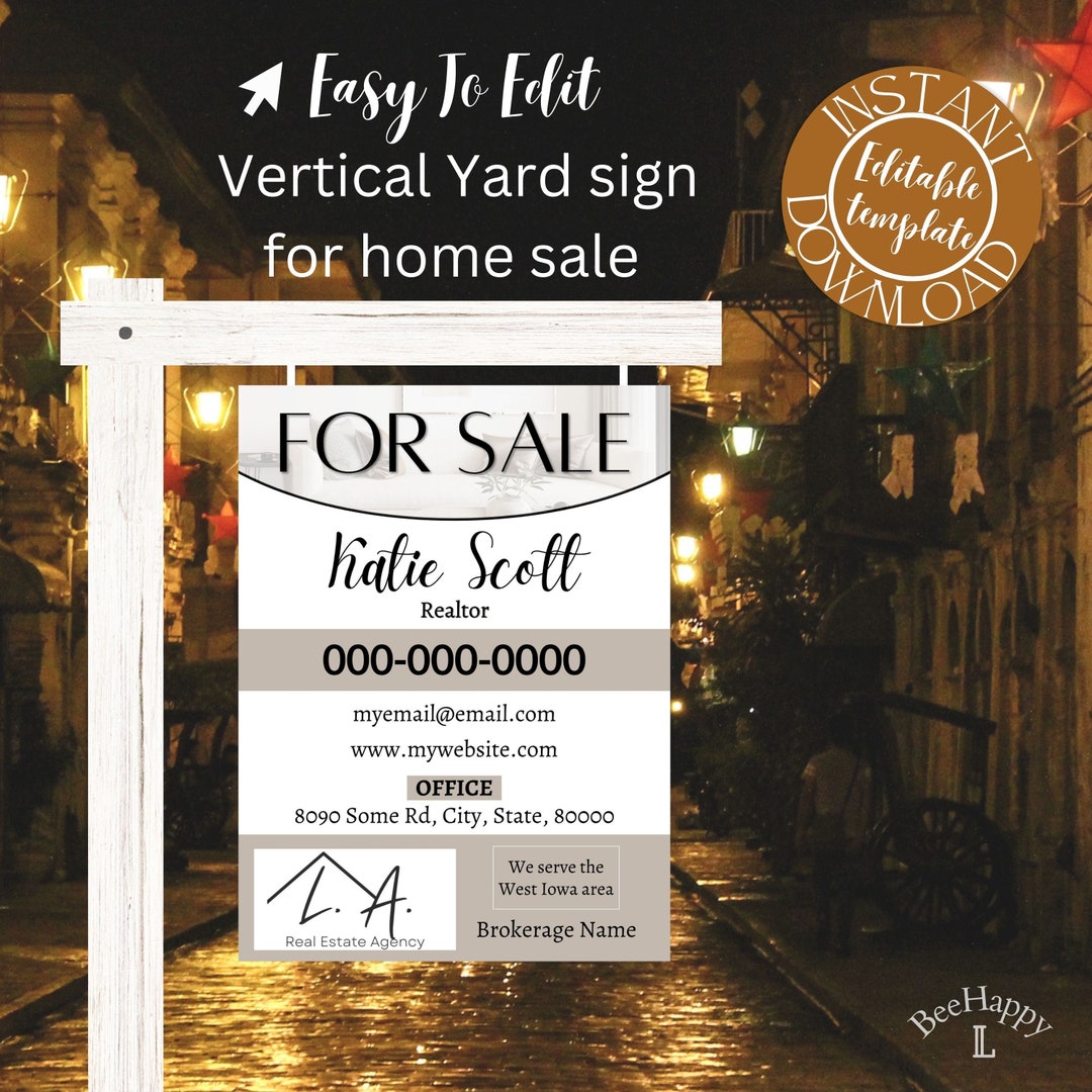 House for Sale Yard Sign Template Realtor Yard Sign Real Estate