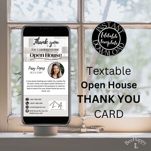Digital Thank You Card.Textable Thank You Card.Real Estate Business Card.Real Estate.Textable Open House.Entrepreneur.Real Estate Marketing