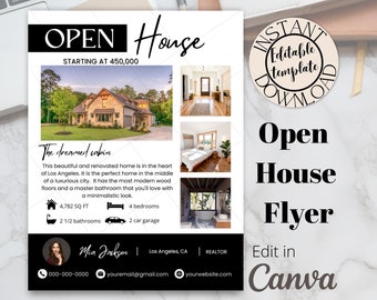 Modern open house flyer | Open house flyer | Real estate flyer template | Open house flyer template | Realtor flyer | Real estate marketing