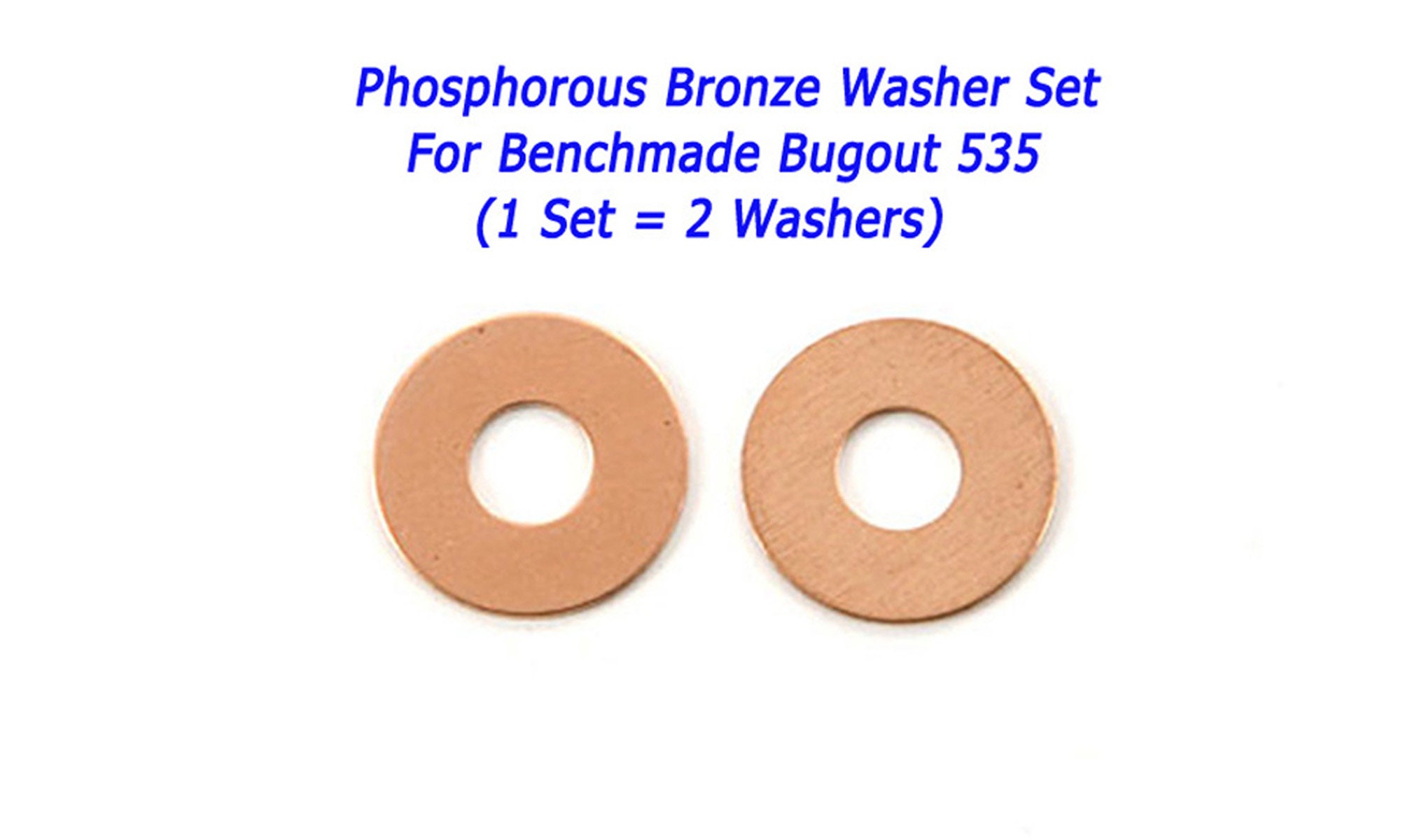 August Engineering 6-Piece Phosphorous Bronze Washer Set – Fits Benchmade Bugout 535, Mini 533, Bailout 537, Osborne 945, Mini Freek 565, Mini Griptilian 556 (3/16" Pivot)