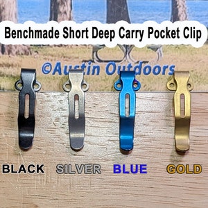 Benchmade Deep Carry Pocket Clip: Stainless Steel, Bugout Style
