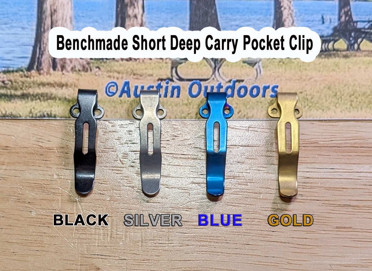 Benchmade Deep Carry Pocket Clip: Stainless Steel, Bugout Style