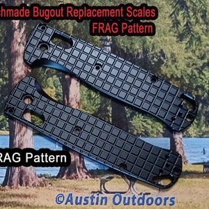 Benchmade Bugout 535 Replacement Aluminum Scales - FRAG Pattern - Black