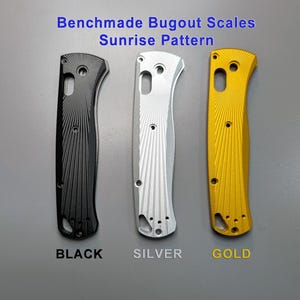 Benchmade Bugout 535 Aluminum Scales - Sunrise Pattern - Scales Only - Black, Silver, Gold