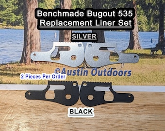 Benchmade 535 Bugout Replacement Axis Lock Liner Set, Black or Silver