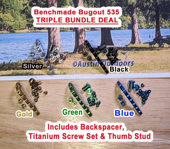 Benchmade 535 BUGOUT 535BK-2 4pc Custom Standoff + Thumb Stud Set