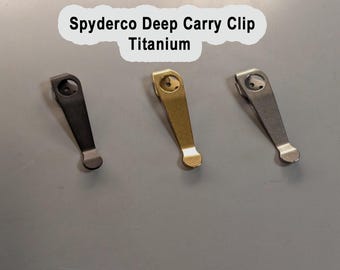 Spyderco Para 3, Para 2, or Smock Titanium Deep Carry Pocket Clip