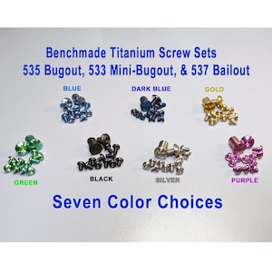 Titanium Complete Screw & Pivot Set For Benchmade Bugout 535, Mini Bugout 533, or Bailout 537 - 7 Colors