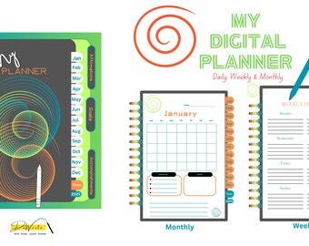 My Digital Planner #6 Affirmations Goals And Accomplishments / iPad/Tablet GoodNotes Weekly/Yearly Planner With Hyperlinks For Customization