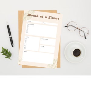 JENNA Month at a Glance Plan, Monthly Planner, Monthly To Do, Appointment Tracker, US Letter Size