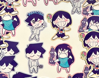 OMORI Character Emotions Clear Vinyl Stickers