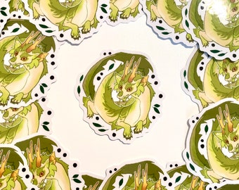 Matcha Dragon Bubble Boba Tea Clear Vinyl Sticker