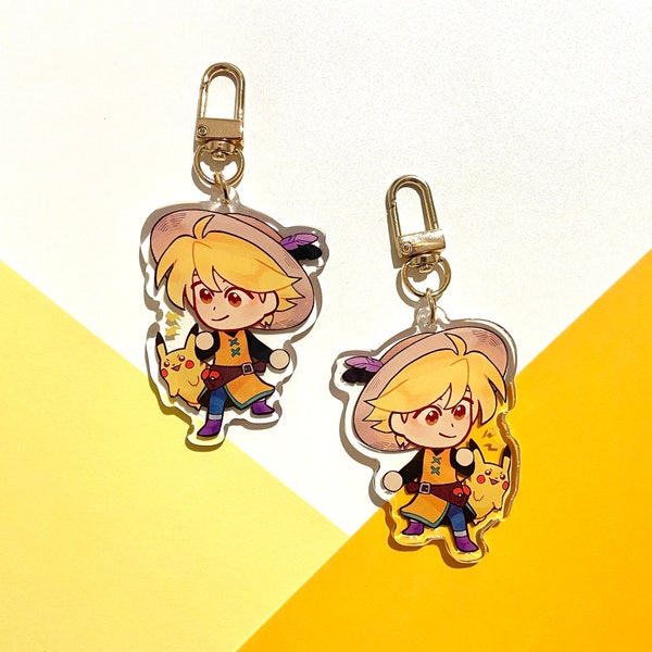 Pokémon Adventures Manga Yellow Glitter Epoxy Acrylic Charm