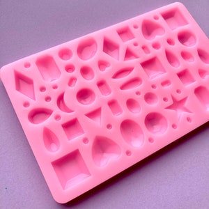 Gem Silicone Mould, Cabochon Polymer Clay Mold, Resin Art, jewellery making Charm supplies tools, craft cutters