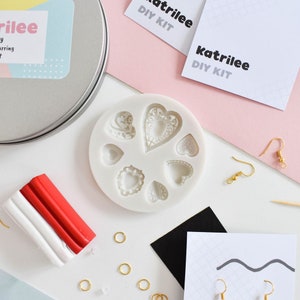 Katrilee Polymer Clay Earring Making Craft Kit, Make Your Own DIY Gift, At Home Crafting Hobby, Clay Mould, Self Care Positivity, Activity image 3