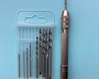 Oumefar Mini Woodworking Silver Hand Drill Set 0.8-3mm for Model Making Oumefar Mini Woodworking Silver Hand Drill Set 0.8-3mm for Model Making