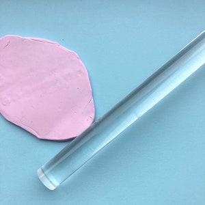 Rolling Pin / Roller Pin Small 19.5cm X 2cm Clear Acrylic Polymer