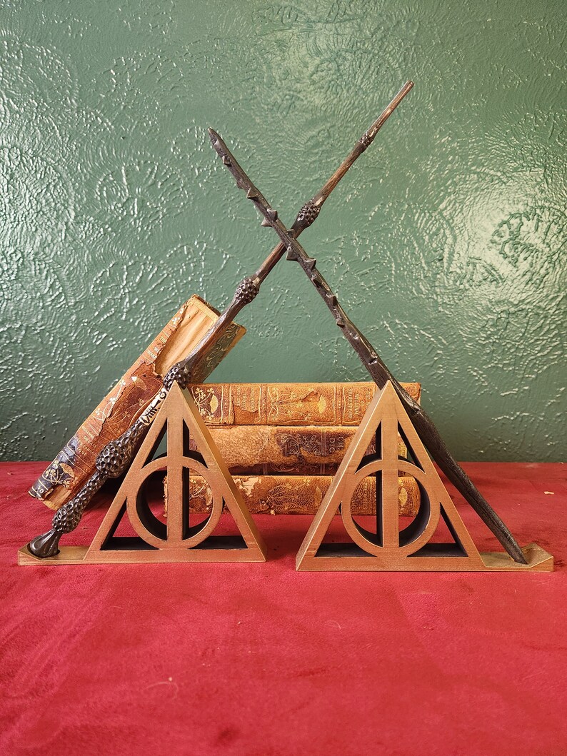 Harry Potter deathly Hallows Wand Holder 6.5x1x5 wands Not Included Etsy