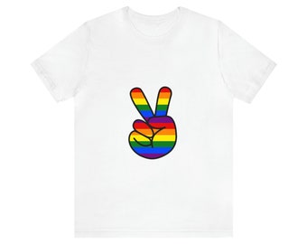 pride tee - rainbow peace sign - lgbtq tshirt - pride clothing