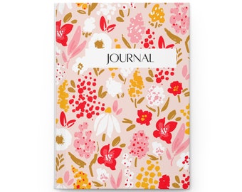 Elegant Floral Hardcover Journal - 5.75"x8" - 150 Lined Pages - Thoughtful Gift