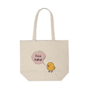 shopping tote - free range chicken tote - reusable grocery bag -  chicken lady bag - canvas tote - grocery tote - durable shopping tote