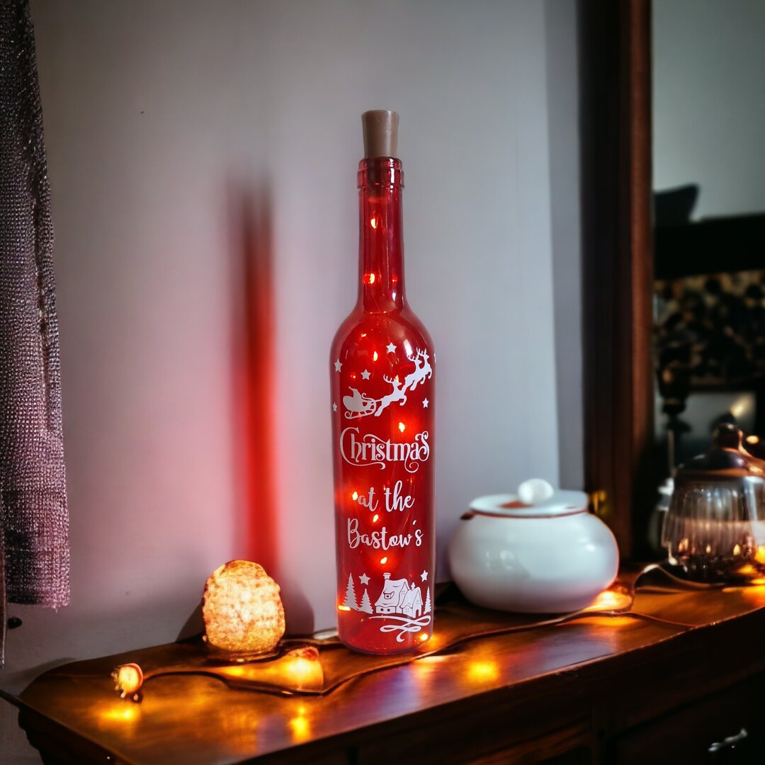Light up Glass Bottle christmas at the Etsy UK