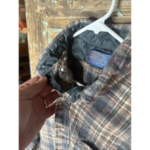 Vintage Pendleton Shirt Mens XL Brown Blue Plaid Wool Flannel Made USA 90s image 10