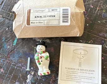 Pomo de repuesto para figura de cerámica de muñeco de nieve Longaberger #50112 NAVIDAD INVIERNO NUEVO