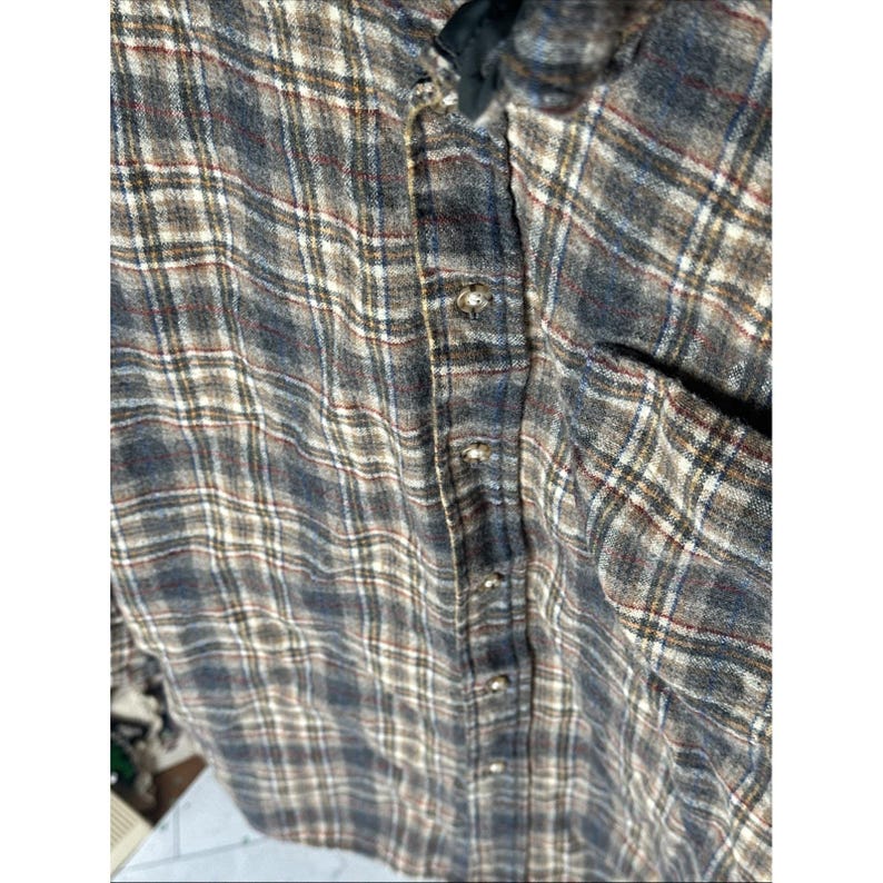 Vintage Pendleton Shirt Mens XL Brown Blue Plaid Wool Flannel Made USA 90s image 5