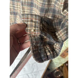 Vintage Pendleton Shirt Mens XL Brown Blue Plaid Wool Flannel Made USA 90s image 7