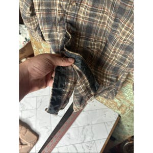 Vintage Pendleton Shirt Mens XL Brown Blue Plaid Wool Flannel Made USA 90s image 9