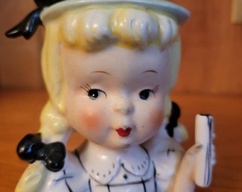 Jarrón vintage paraguas chica ladyhead