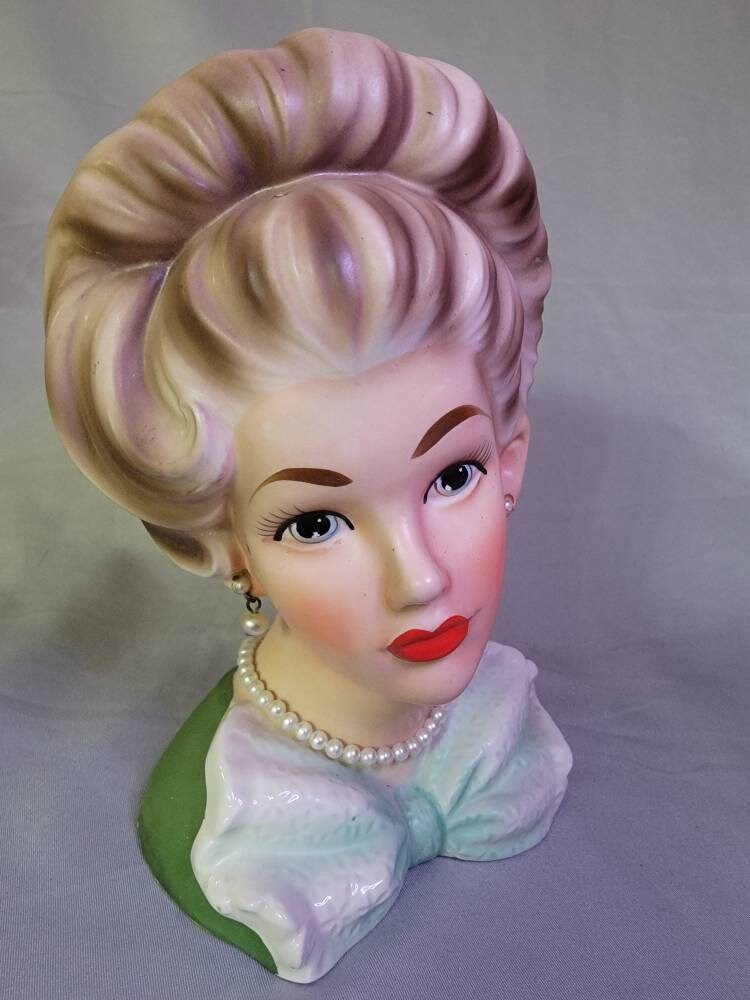 RARE Vintage Lady Head Vase K1816 Etsy