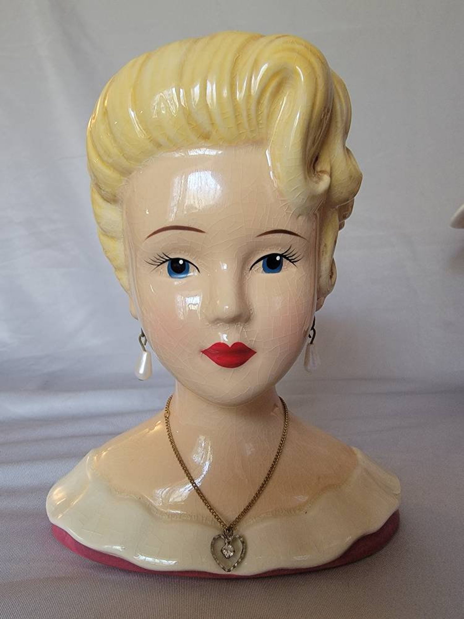 Rare Lady Head Vase 2004 Etsy