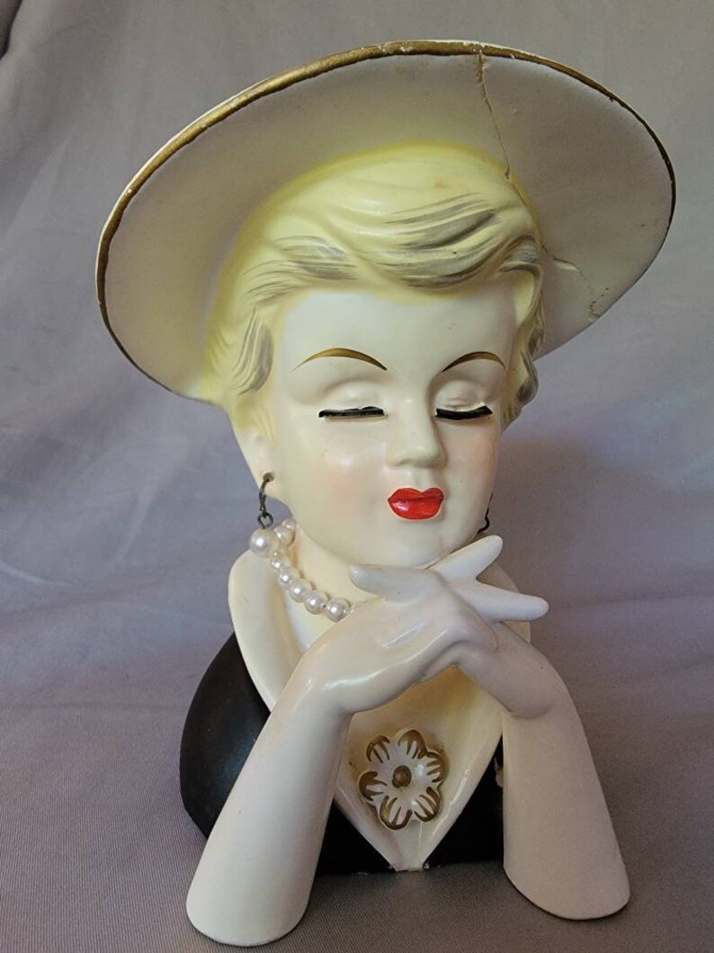 Vintage RUBENS Lady Head Vase Etsy