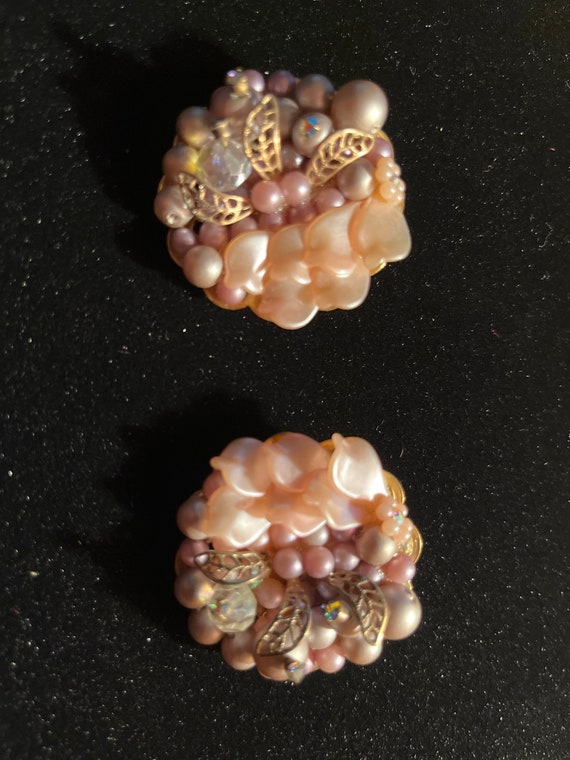 Vintage Miriam Haskell Style Clip on earrings - image 3