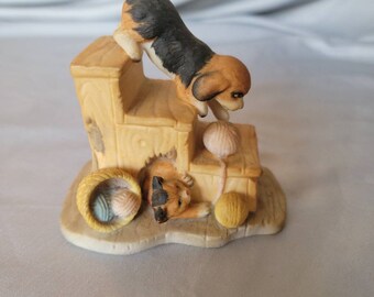 Vintage LEFTON Barnyard Friends 1985 "Special Delivery" estatuilla