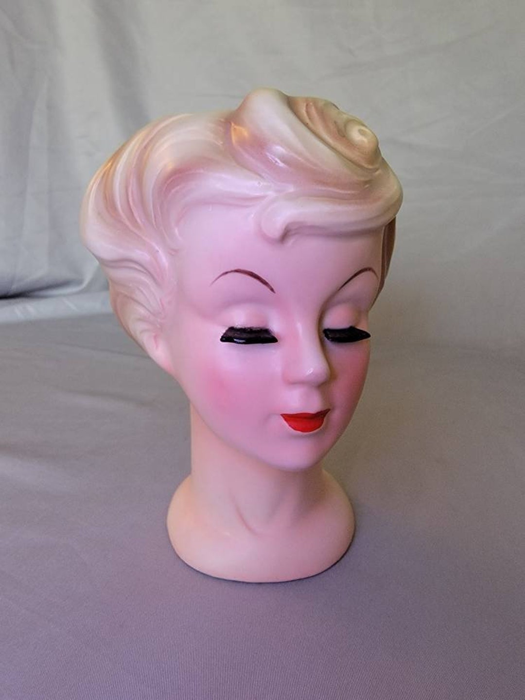 Vintage Lady Head Vase Etsy