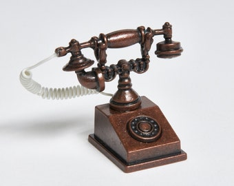 Wichtel Telefon Nostalgie Bronze Miniatur