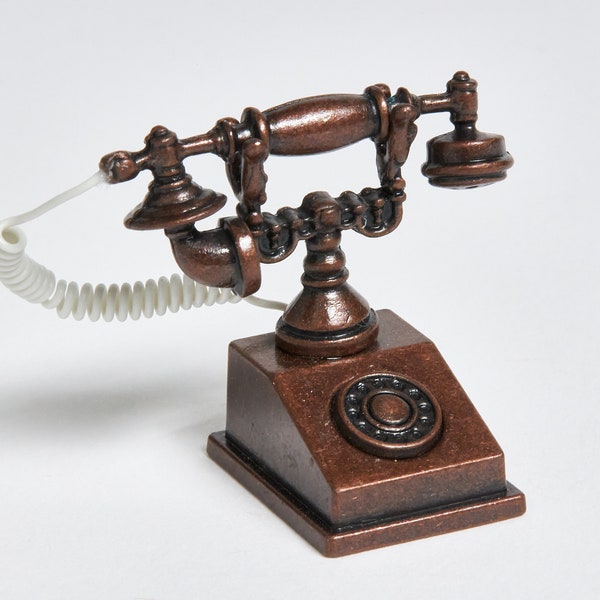 Wichtel Telefon Nostalgie Bronze Miniatur