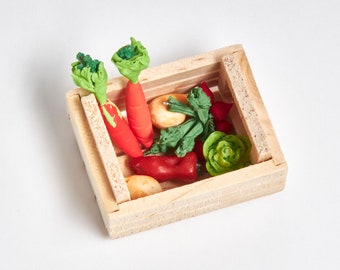 Wichtel Gemüse Kiste Möhre Radieschen Salat Miniatur