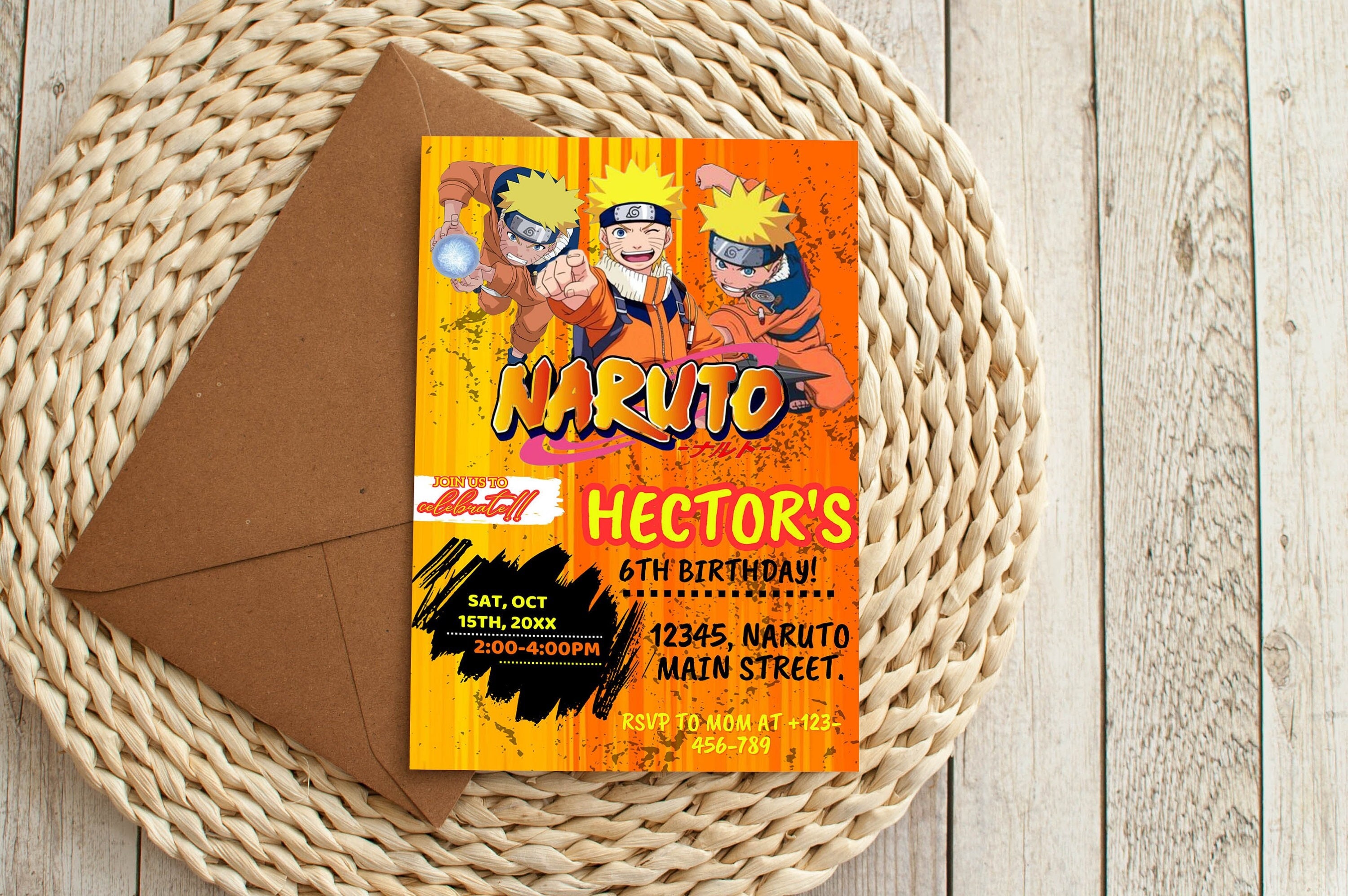 10 BEST] Invitations Naruto, DIGITAL, WHATSAPP