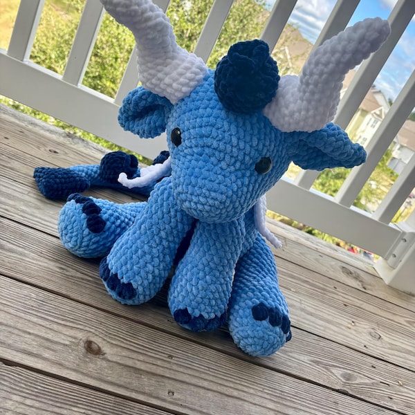 Jumbo Crochet Blueberry Dragon
