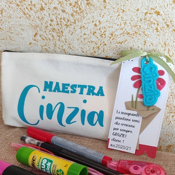 Astuccio in tela personalizzabile -  regalo maestre